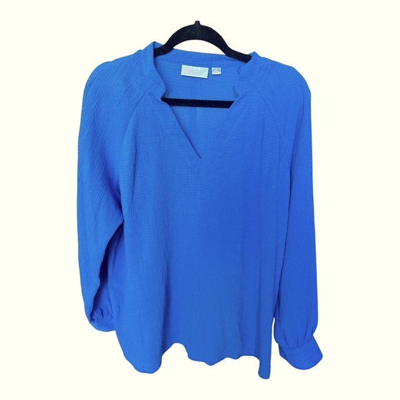 Belle by Kim Gravel Tops - Belle by Kim Gravel Vibrant Blue Blouse
